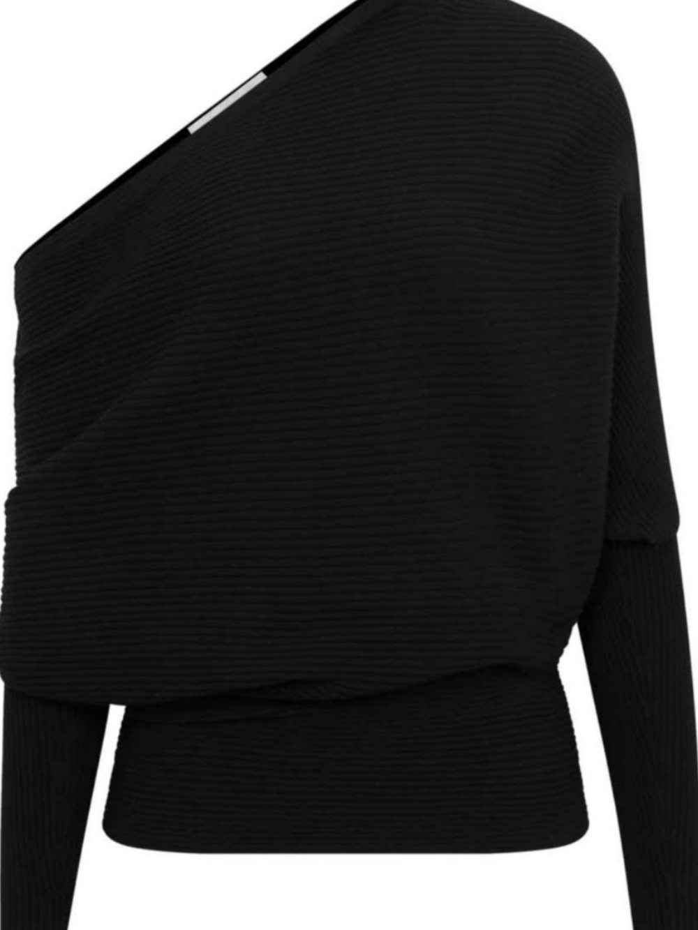 Reiss Black Off-Shoulder Ribbed Sweater - Picture 3 of 6